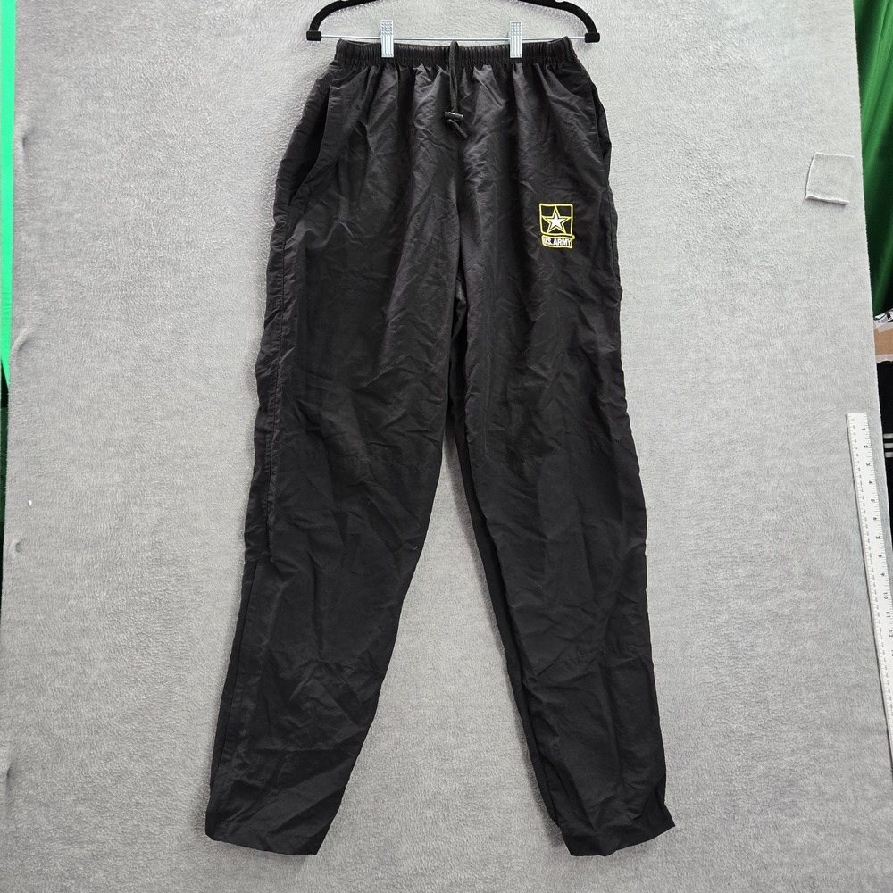 Unicor Fort Dix Men Activewear Pants M/L Black Nylon US Army Embroidery Fitness